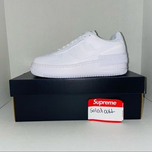 Womens Nike Air Force 1 Shadow Triple White Shoes-CI0919-100
